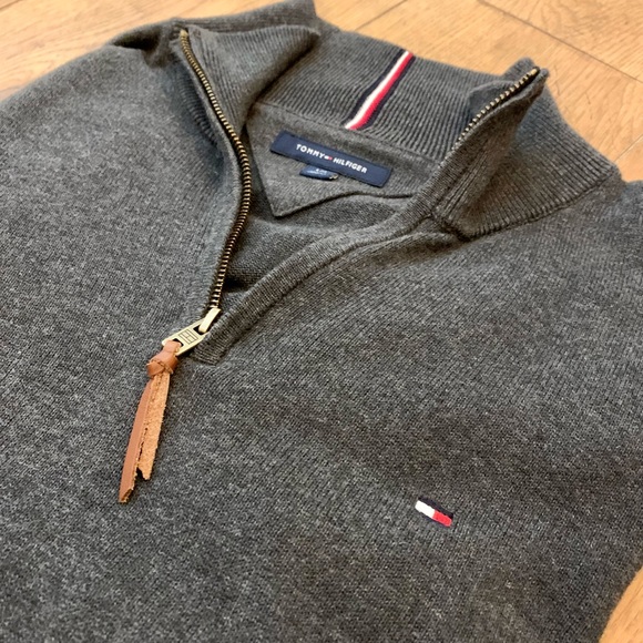 Tommy Hilfiger Other - Tommy Hilfiger Men's Signature Solid Quarter-Zip Sweater In Gray Size Large.